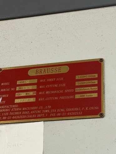 Die cutting BRAUSSE 1450SE
