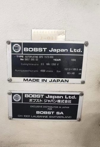 Die cutting Bobst SPO 1575 EEG - 350 T