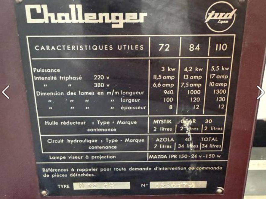 Guillotines JUD Challenger 72