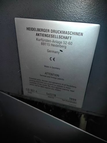 Sheet Fed / Offset Heidelberg CD 102-4