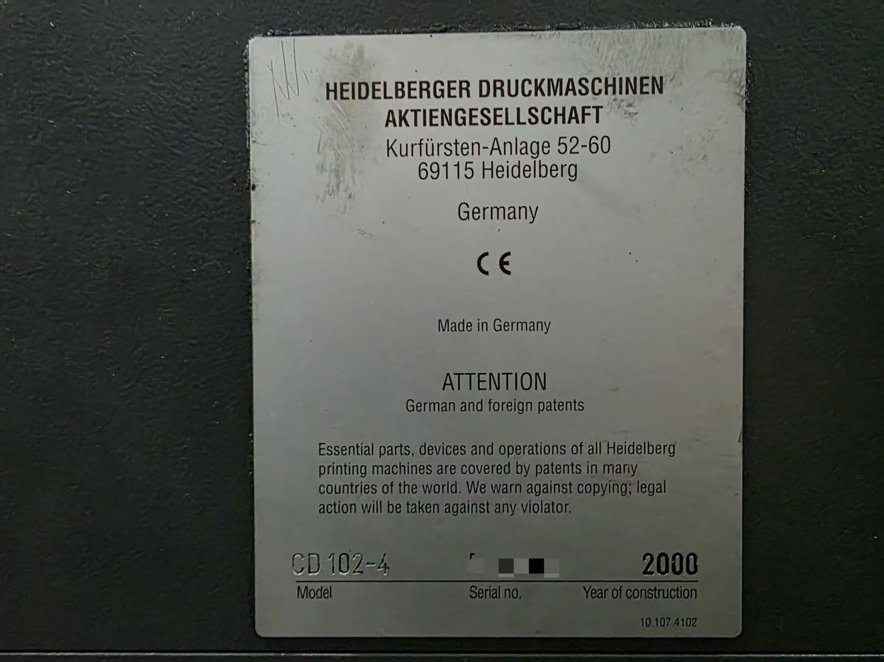 Sheet Fed / Offset Heidelberg CD 102-4