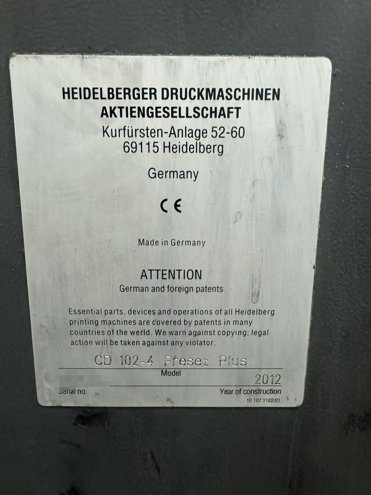 Sheet Fed / Offset Heidelberg CD 102-4