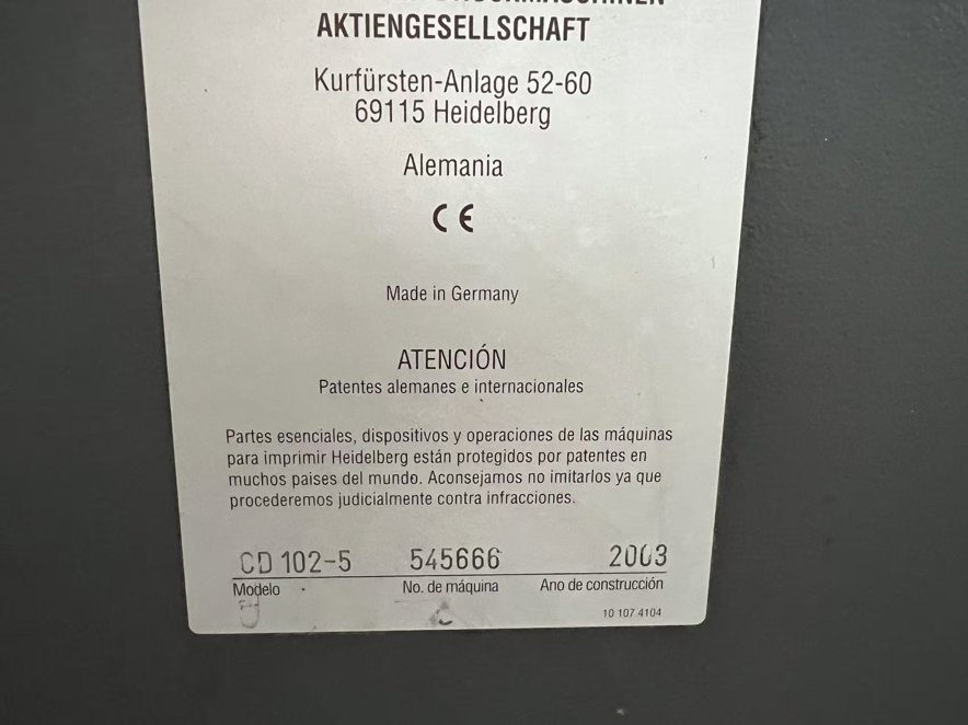 Sheet Fed / Offset Heidelberg CD102-5