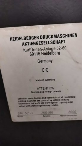 Sheet Fed / Offset Heidelberg Speedmaster SM 52-1