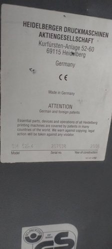 Sheet Fed / Offset Heidelberg SM52-4S