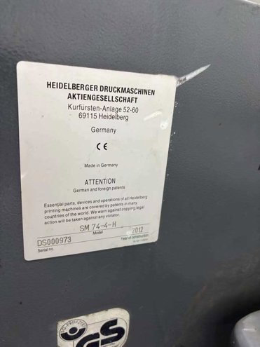 Sheet Fed / Offset Heidelberg Speedmaster SM 74-4 H