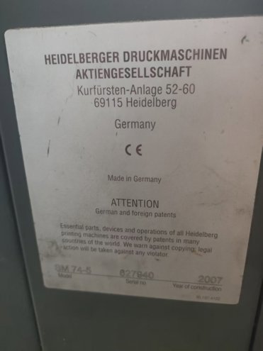 Sheet Fed / Offset Heidelberg Speedmaster SM 74-5 H