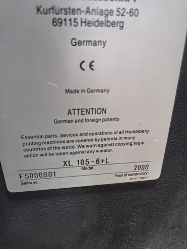 Sheet Fed / Offset Heidelberg XL105-6+L