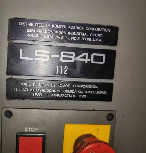 Sheet Fed / Offset Komori LS 840P