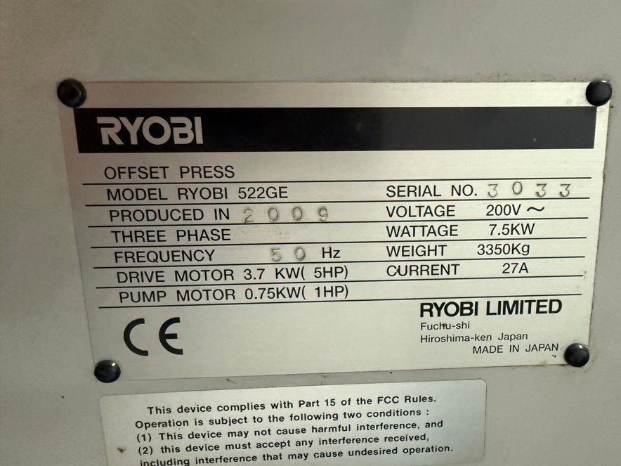 Sheet Fed / Offset Ryobi  522 GE