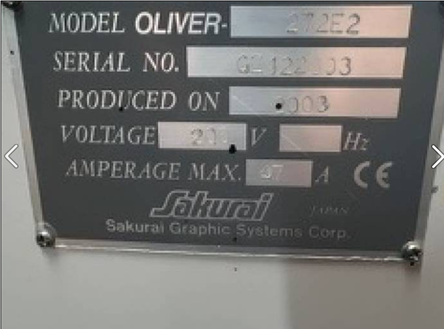 Sheet Fed / Offset Sakurai Oliver 272