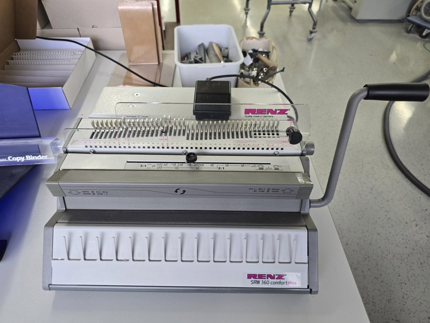 Binding machine for wire-o RENZ SRW 360 comfort plus