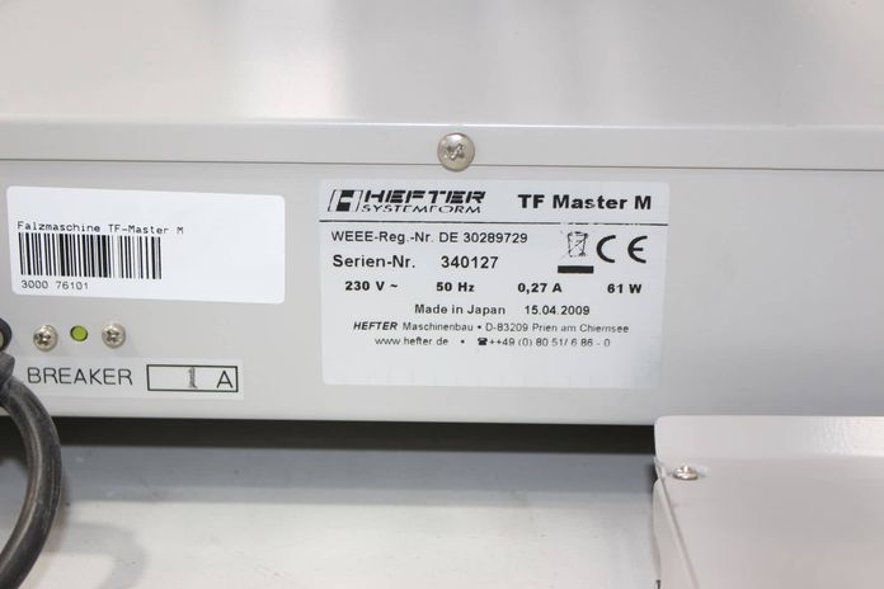 Folding Machine Hefter TF Master M