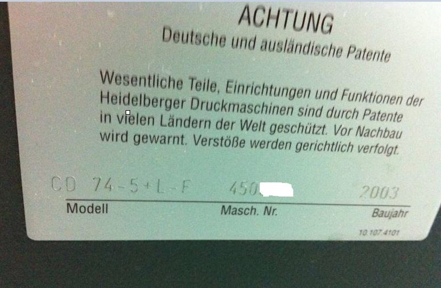 Sheet Fed / Offset Heidelberg CD74-5+L (F)